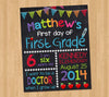 First Day of School Sign Chalkboard Printable Poster, Back to School Photo Prop, Any Grade