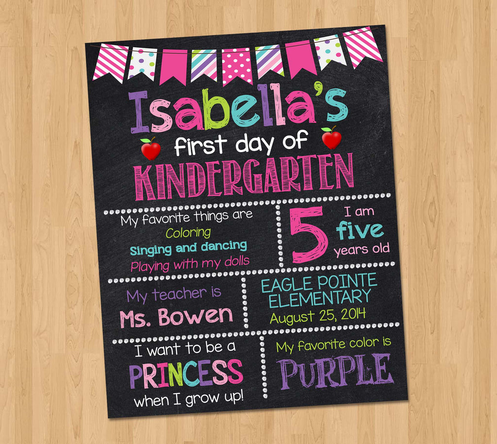 First Day of First Grade Sign, First Day of School Chalkboard Sign ...