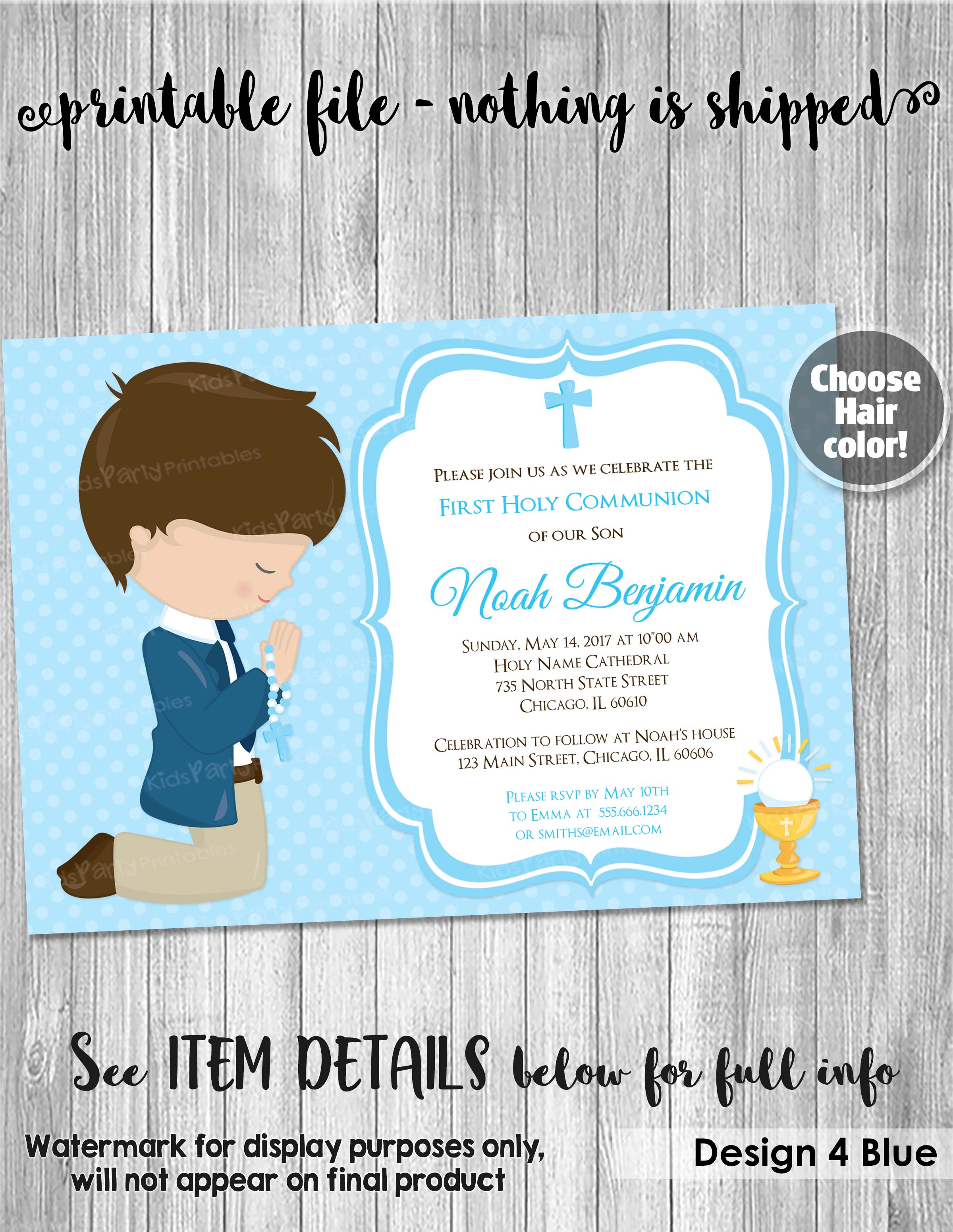 First Communion Invitations For Boys Templates First communion invitations for boys templates