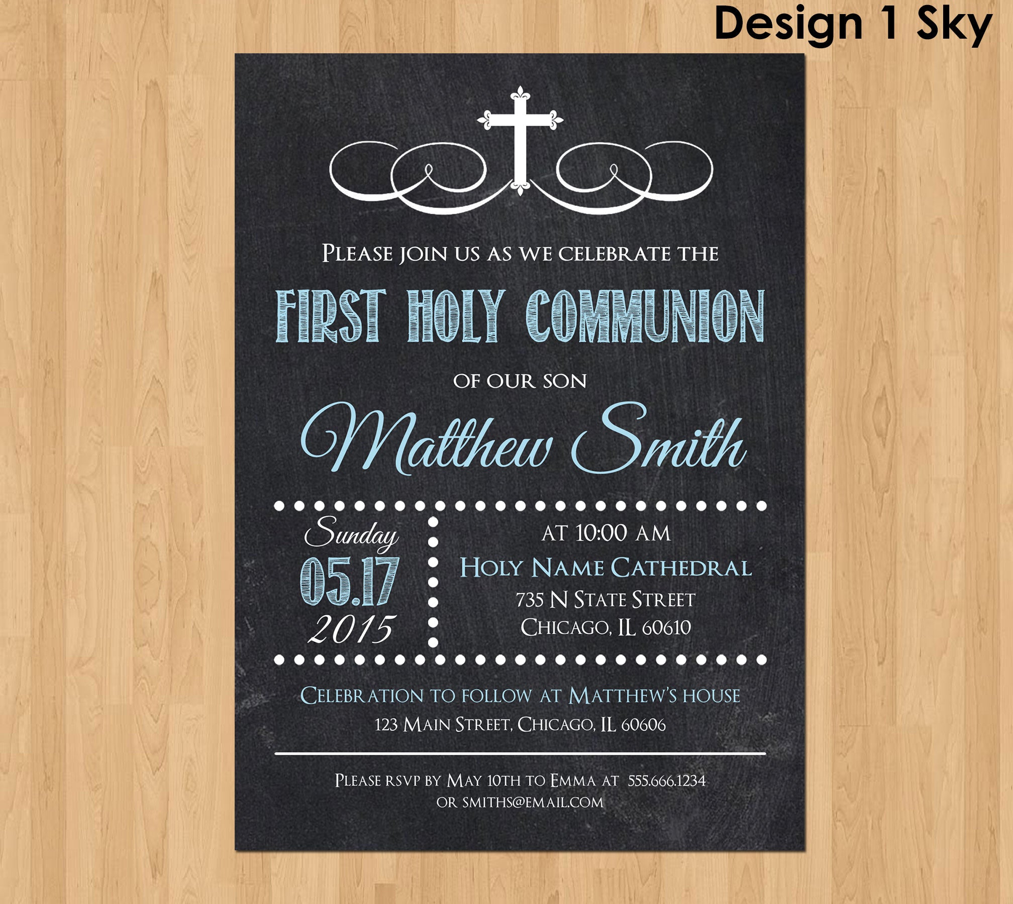 First Communion Invitation Boy, Boy First Communion Invitation, First