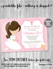 First Communion Invitation Girl, PRINTABLE Girl First Communion Invitations, First Holy Communion Invitation Party Invites Pink Personalized