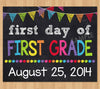 First Day of First Grade Sign Back to School Chalkboard Poster Printable