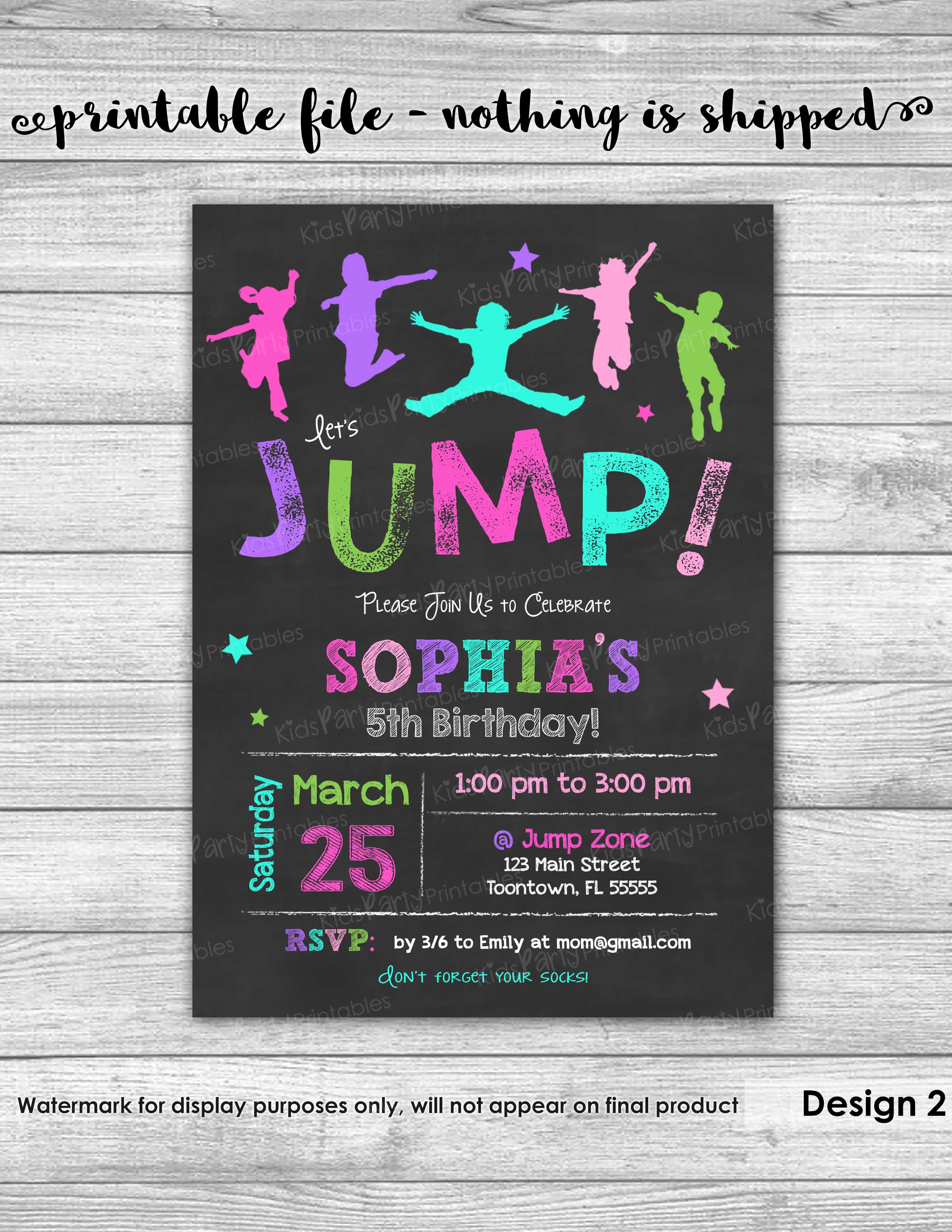 Jump Invitation Printable