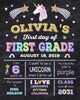 Unicorn First Day of School Sign, 1st Day of Kindergarten Chalkboard Sign Printable
